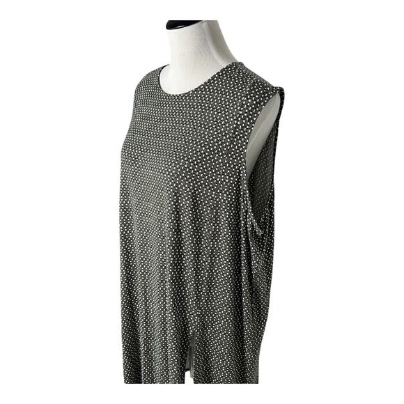 J.Jill Wearever Womens Tank Dress Dark Green Printed High Slit Stretch Size 3X - Picture 4 of 8